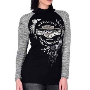 Harley-Davidson® Women's New Harvest Embellished Long Sleeve Raglan Top